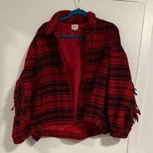 Plaid Red Women's Jacket